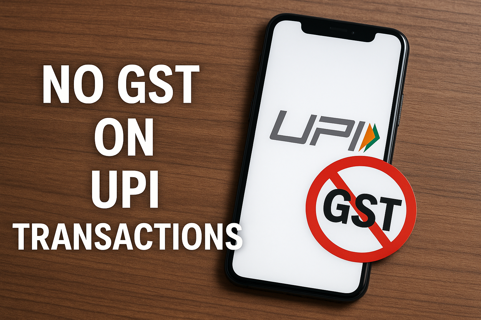 photo showing No GST on UPI Transactions