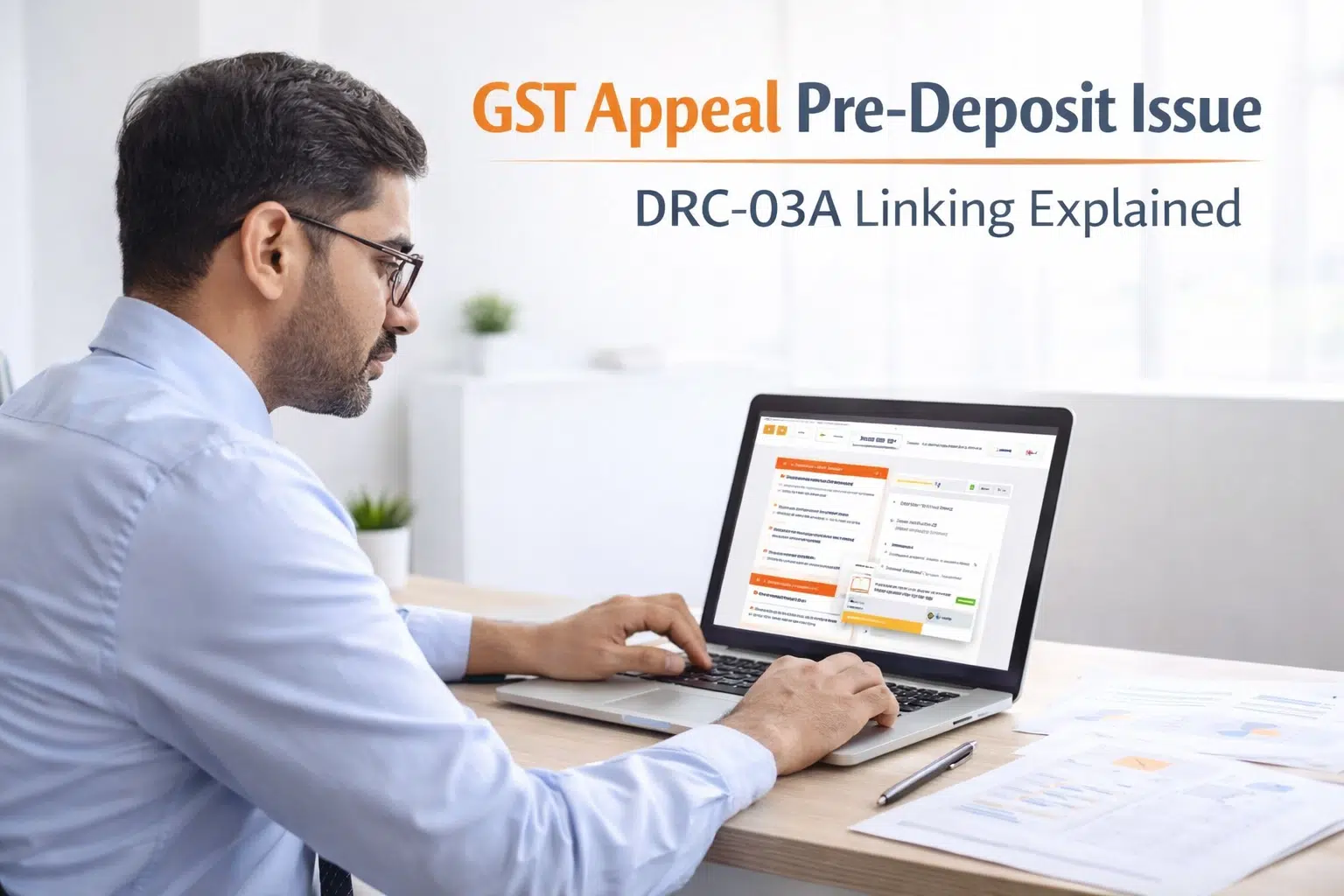 GST appeal pre-deposit advisory explaining linking of DRC-03 payment using Form GST DRC-03A