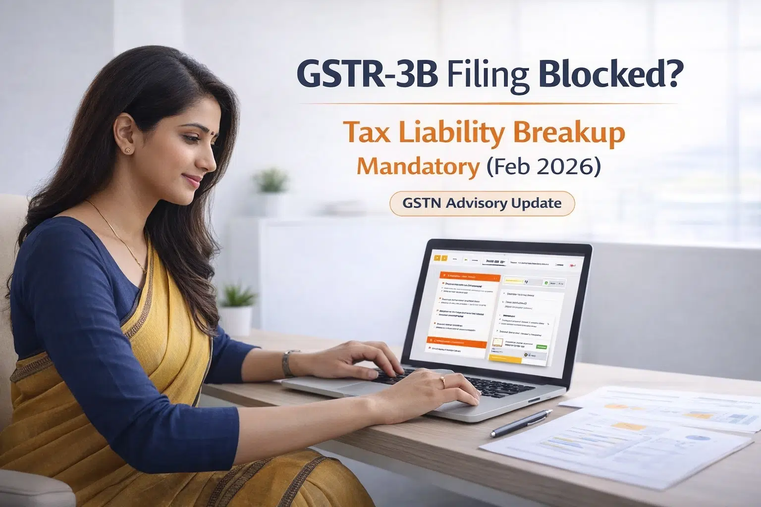 GSTR-3B filing blocked due to Tax Liability Breakup confirmation GSTN advisory March 2026