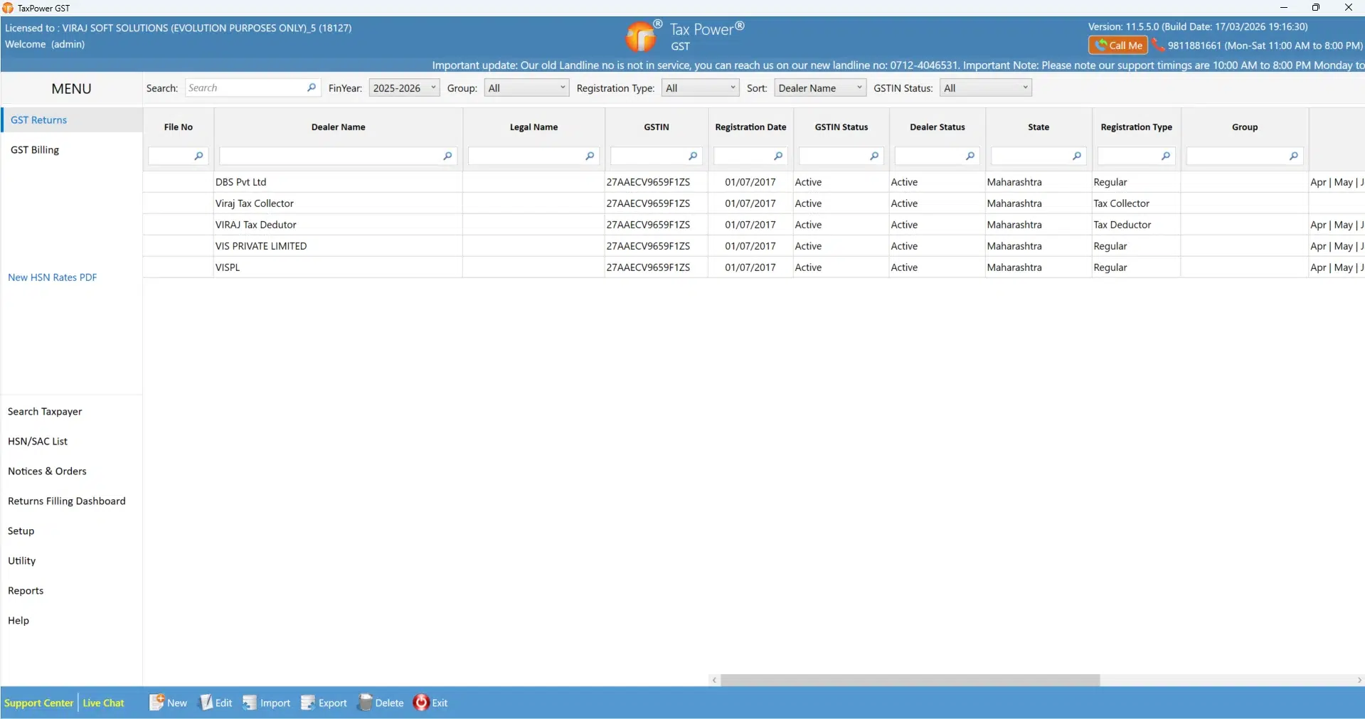TaxPower GST dashboard for multi-client GST management